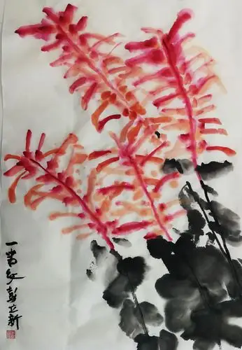 绿豆龟儿童作品-《一串红》