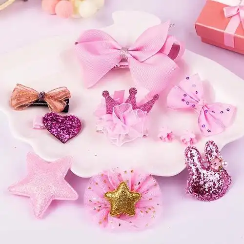 儿童头饰女童发夹发饰韩版简约可爱蝴蝶结头花饰品小女孩发卡夹子套装