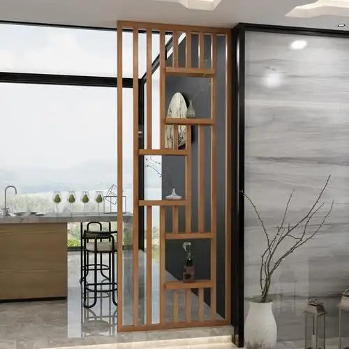 实木屏风隔断装饰酒店闪电客客厅餐厅进玄关现代简约北欧中式镂空