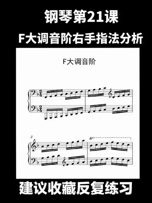 阿福讲乐理f大调音阶右手指法建议收藏