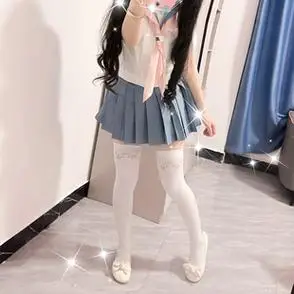 垂耳兔可爱印花大腿袜天鹅绒高筒袜cos二次元长筒袜小亚哥