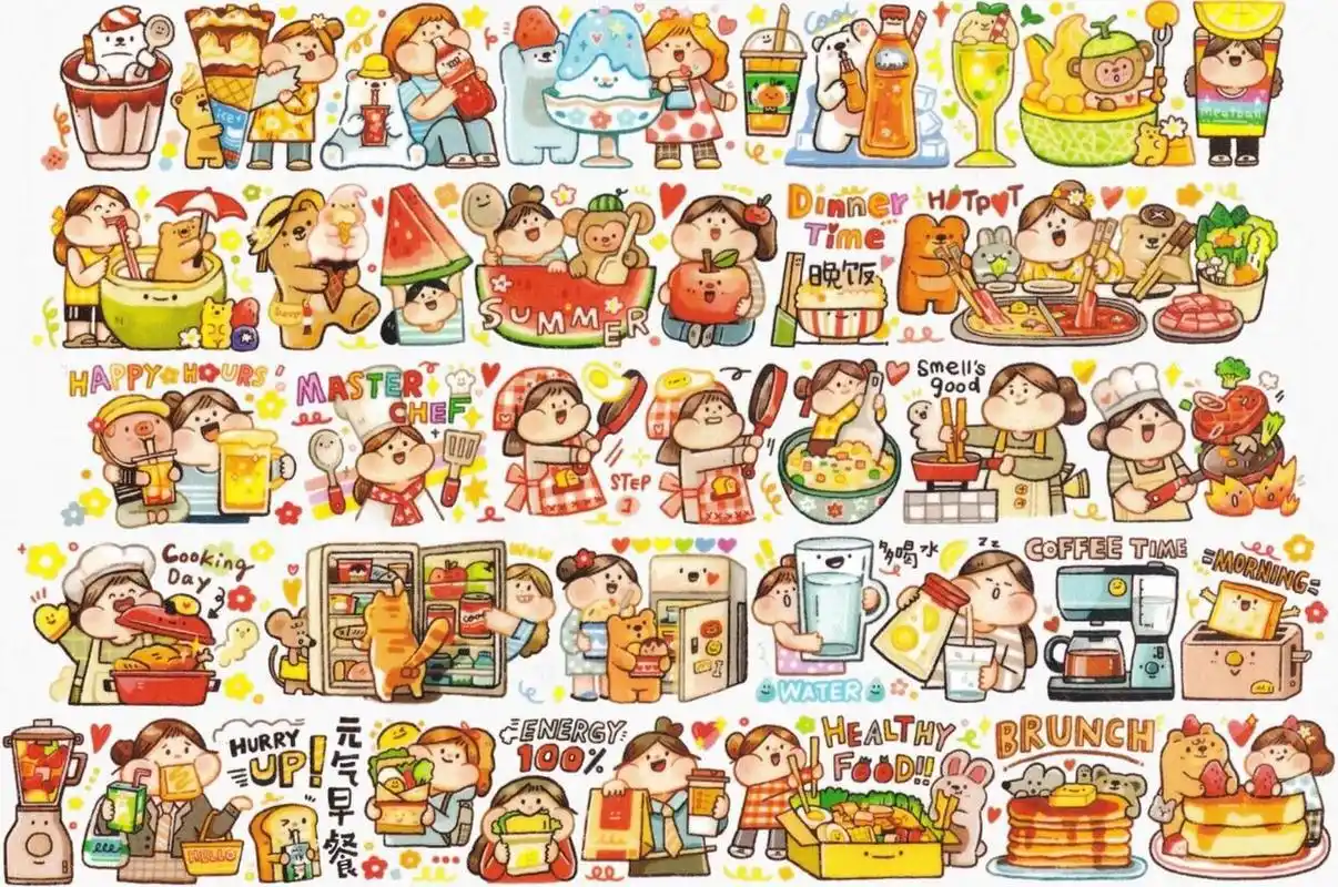 可可爱爱的肉球系列电子手帐素材分享 免扣透明底高清素材分享 领取的