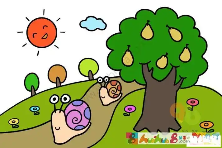 动物简笔画河边创编情景画