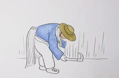 耕田农民伯伯简笔画怎么画,图片,简笔画-学笔画