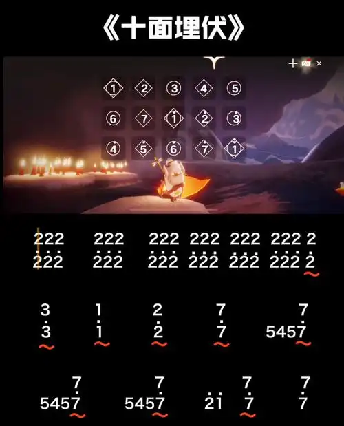 光遇十面埋伏乐谱-十面埋伏琴谱琵琶简谱分享-燕鹿手游网