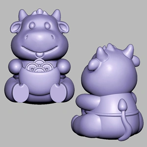 卡通生肖牛圆雕图电脑雕刻机图纸stl三维立体图3d打印模型文件523