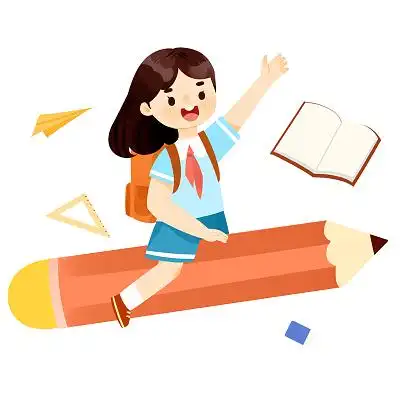 开通开学季人物骑着书本飞的小学生元素开学季辅导班元素学生人物和书