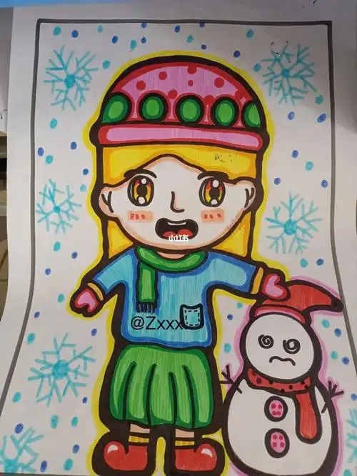 儿童简笔画小女孩