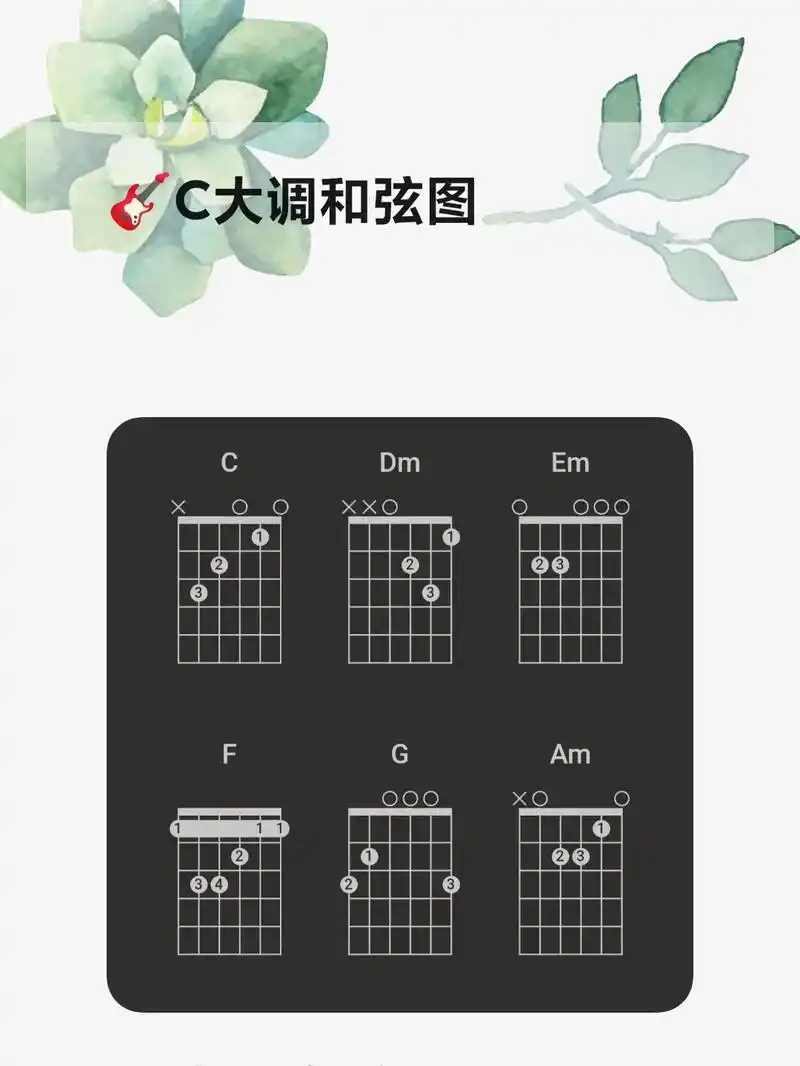 c大调和弦及应用.#吉他 #吉他零基础教学 #吉他入门教学  - 抖音