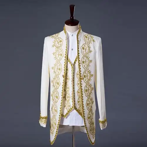 2020新款中世纪复古男士燕尾礼服西装三件件套其他民族服装