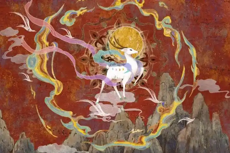 敦煌莫高窟九色鹿插画