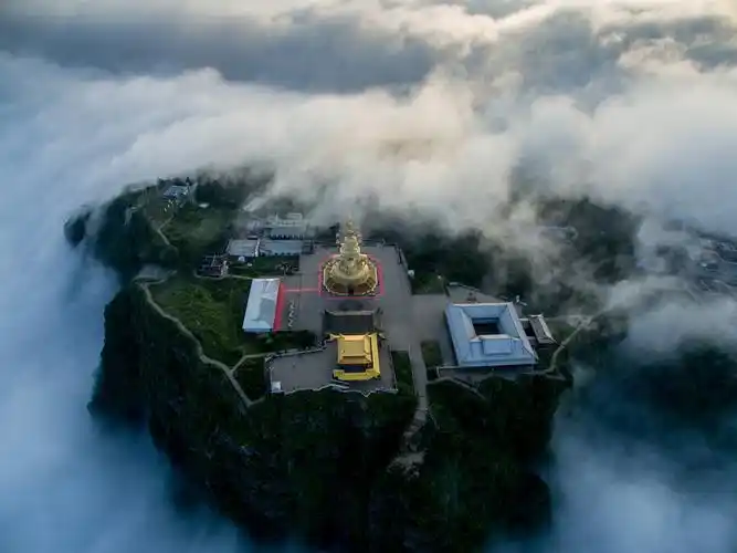 航拍四川#峨眉山金顶云海奇观