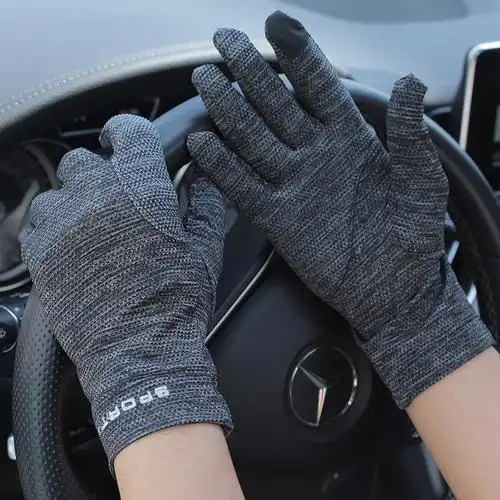 超薄开车防晒手套男冰丝夏天运动骑行防滑驾驶透气速干触屏春秋季