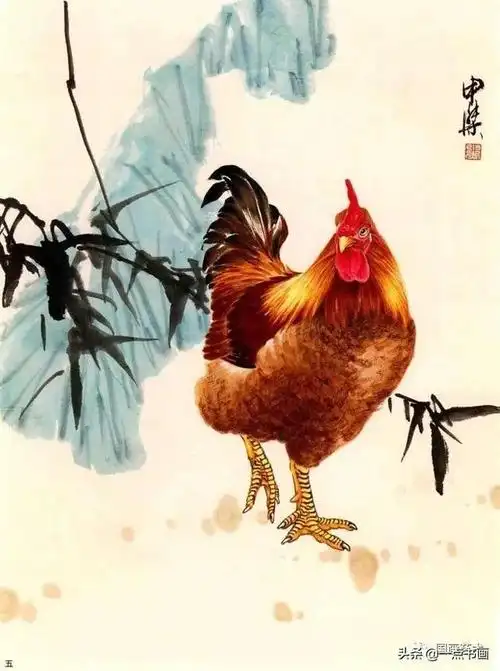 小写意鸡的画法步骤——《雄风》