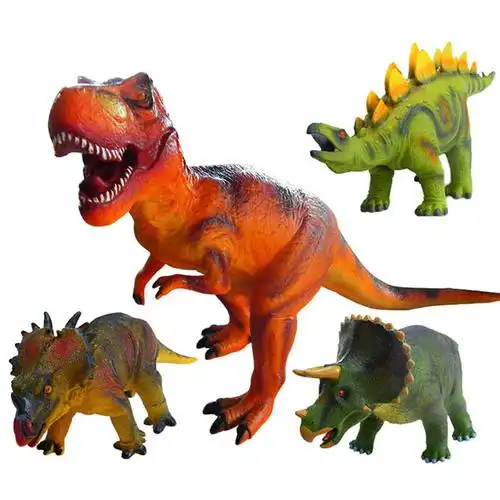 儿童仿真软模型塑胶恐龙鳄鱼侏罗纪霸王龙三角龙剑龙大号玩具独角龙