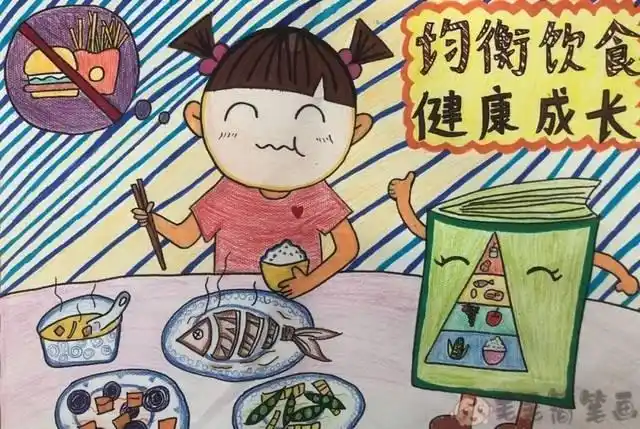 健康饮食儿童画图片