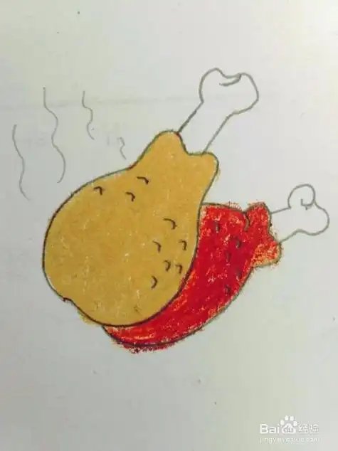 一盆鸡腿简笔画