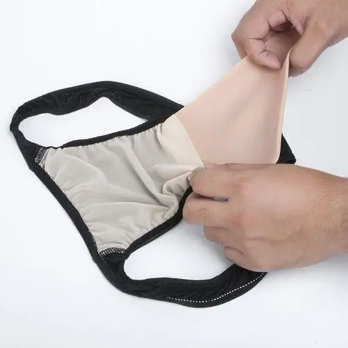 变女丁字内裤 男用隐藏jj 硅胶仿真假阴cd伪娘变装用品假阴丁字裤