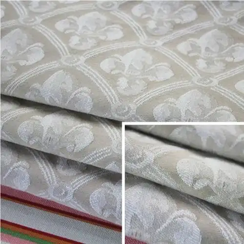 灰白大提花餐椅面料 欧式色织沙发布料 装饰布工艺品软包布 批发