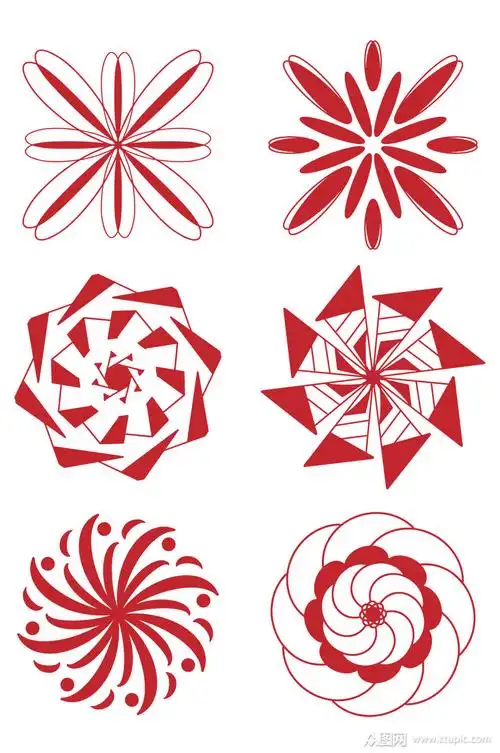 中国风剪纸窗花花纹图案贴图免扣元素模板下载-编号3384822-众图网