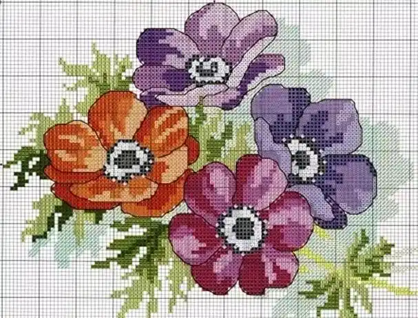 十字绣简单花图十字绣图案大全图纸