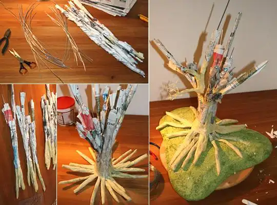 纸大树的制作过程