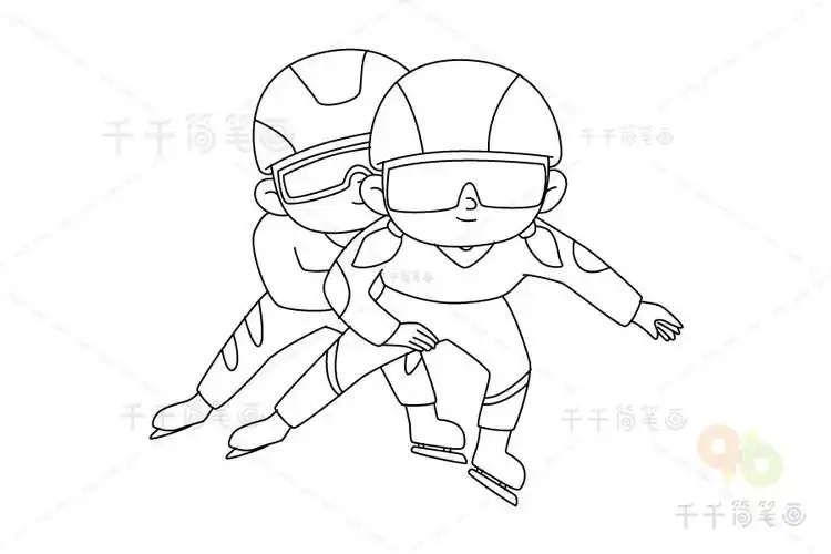 冬奥会冰上项目 短道速滑接力赛_冬奥会简笔画