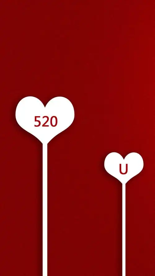 520简约爱心图1080x2160分辨率查看