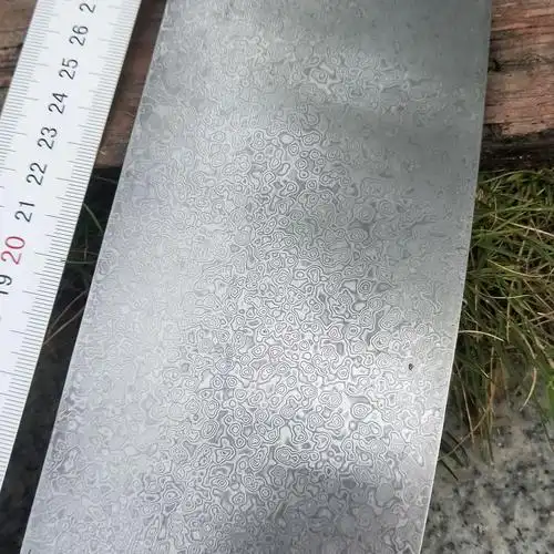 大马士革钢板钢材花纹钢刀条钢料大马士钢原料钢胚diy刀条手工刀