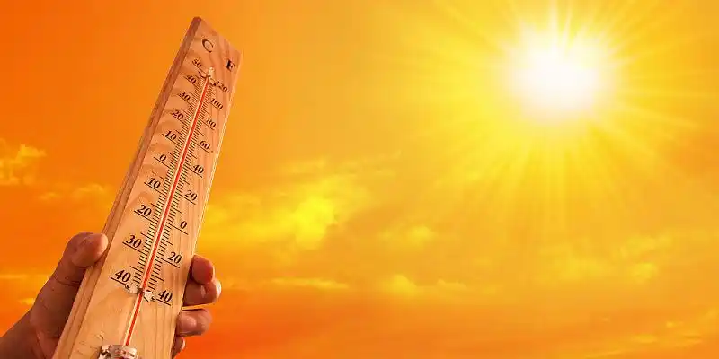 红色高温天空太阳温度计夏天炎热夏日炎炎火热光效背景夏天高温