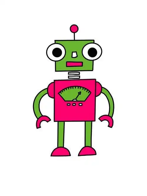 机器人世界简笔画彩色