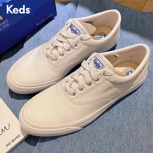 keds小白鞋真皮系带平底休闲鞋超软透气经典板鞋休闲板鞋
