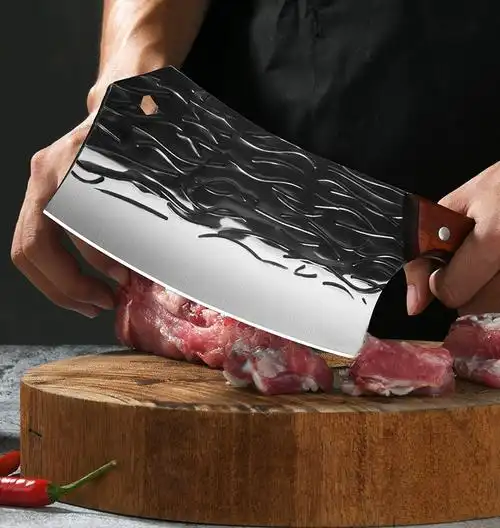 龙泉菜刀手工锻打家用超快锋利厨师专用刀具厨房猪肉排骨切菜切肉砍骨