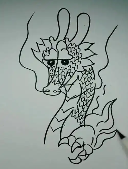 用龙字画中国龙简笔画