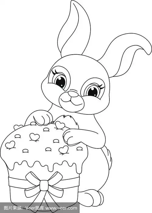 复活节兔子涂色页