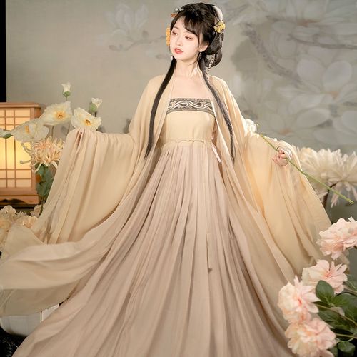 原创正品汉服女诃子裙唐制双层大袖衫齐胸襦裙古装汉元素超仙飘逸