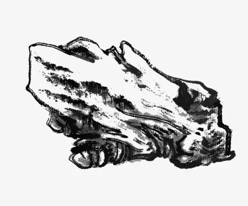 奇石头水墨画