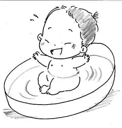 妈妈给孩子洗澡简笔画