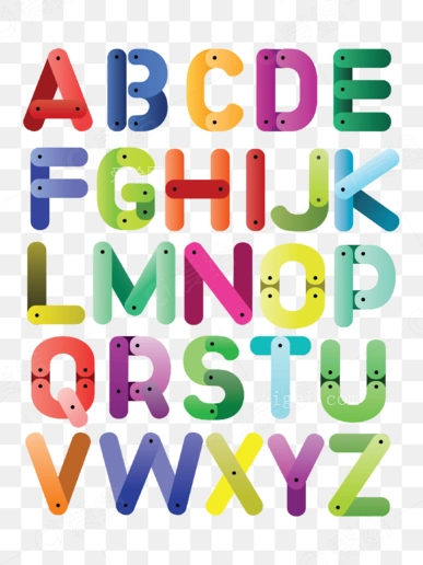 可爱26个英文字母矢量素材 - 大小:225k-艺术字 免费下载-爱给网