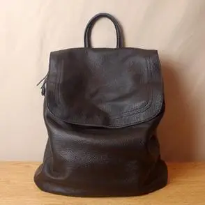 原创简约双肩包真皮女包大容量软皮头层牛皮书包女士旅行双肩背包