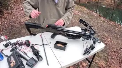 国外合法拍摄白尾鹿猎人精英版xp380绞盘十字弓弩复合弩户外打靶娱乐