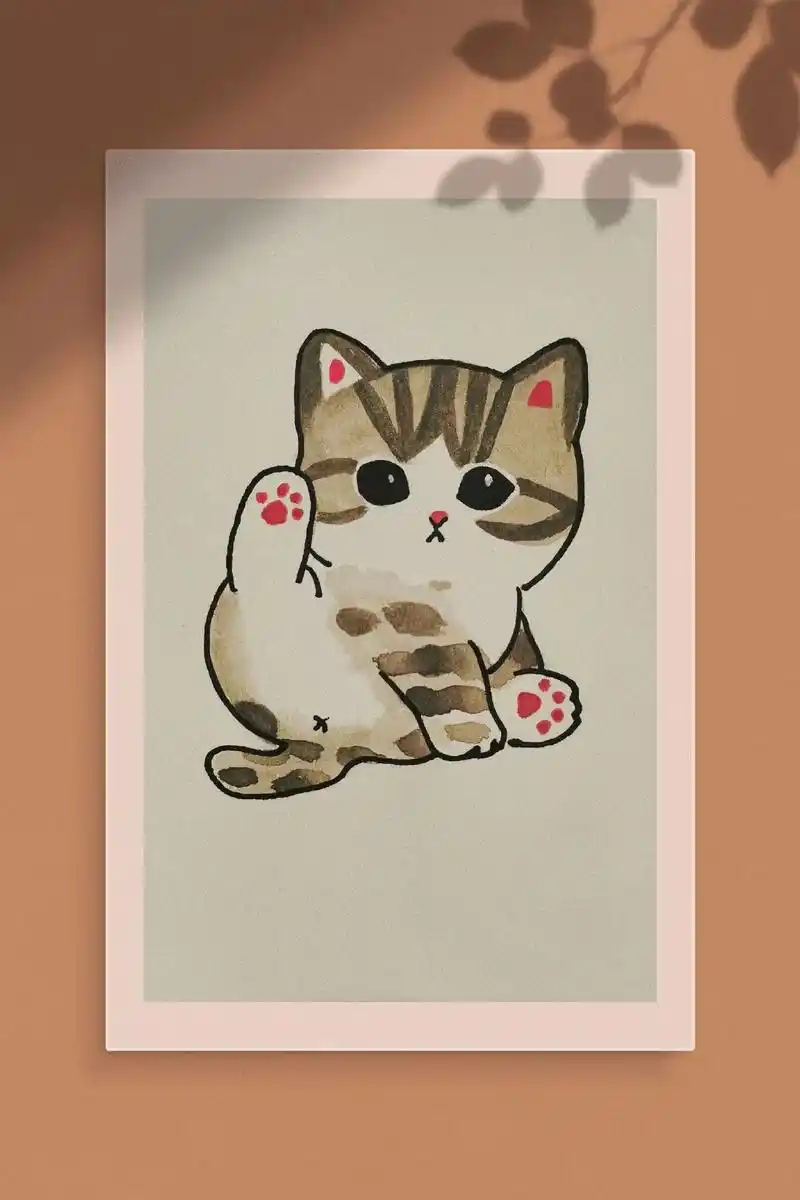 小猫咪简笔画.在充满未知的路上 不问东西 随心而走 且 - 抖音