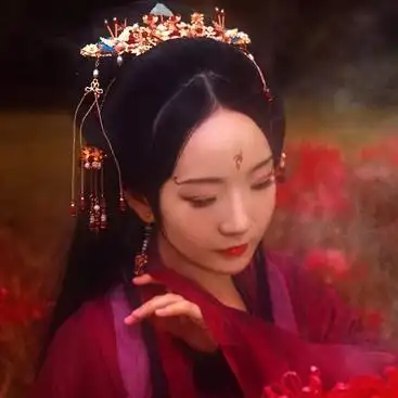 彼岸花妖艳女子头像唯美古风真人头像