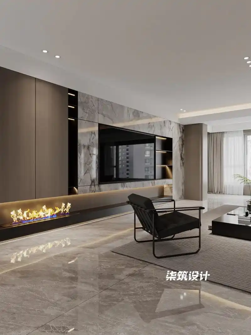 现代轻奢大平层设计| 整体以高级灰为主基调 融入木质