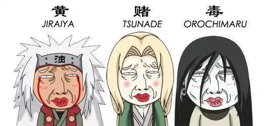 木叶传说中的三忍 火影忍者黄赌毒的代言人-acg人物百科