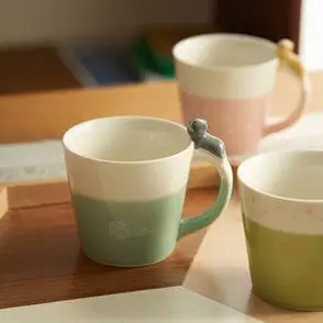 肆月咖啡杯陶瓷高颜值拿铁杯小众设计感杯子马克杯下午茶餐具创意