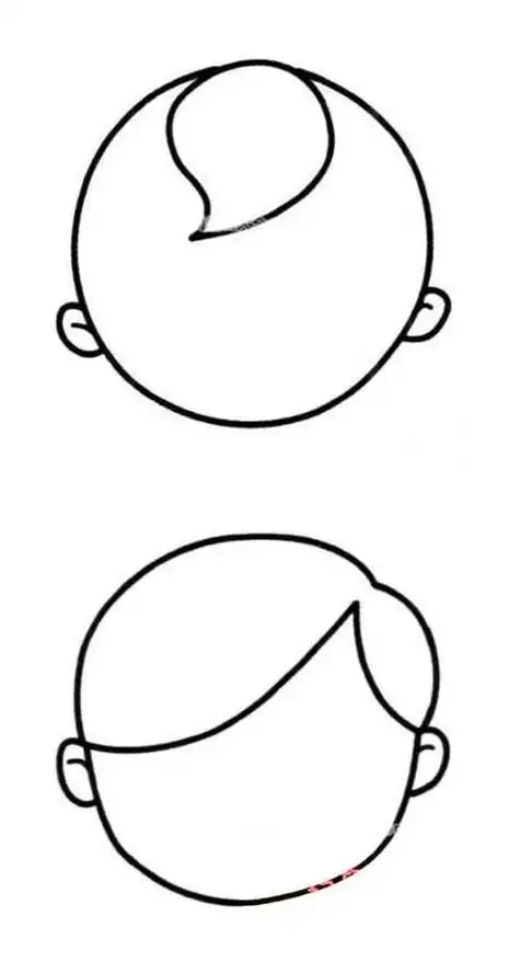 男孩孩头部简笔画