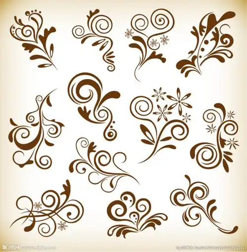 手绘复古花纹图片