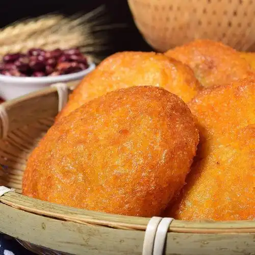 东北老式油炸糕传统糕点特色小吃红芸豆馅江米面油炸糕现做老味道