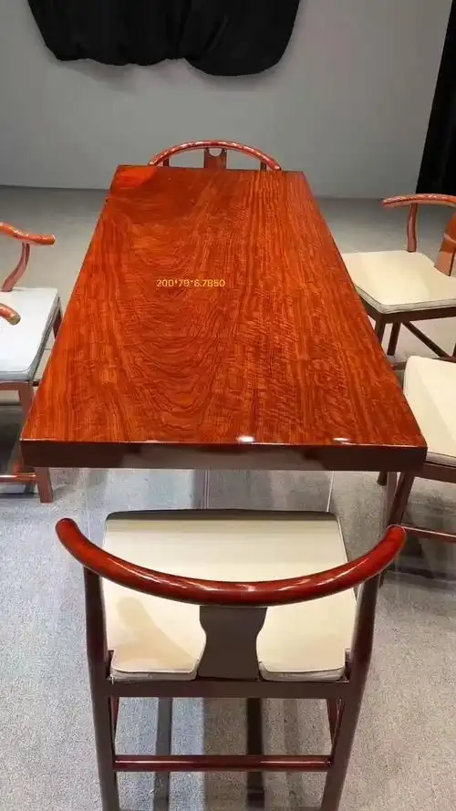 巴花实木大板原木红木老板办公茶板巴西花梨木水波纹书桌餐桌茶桌